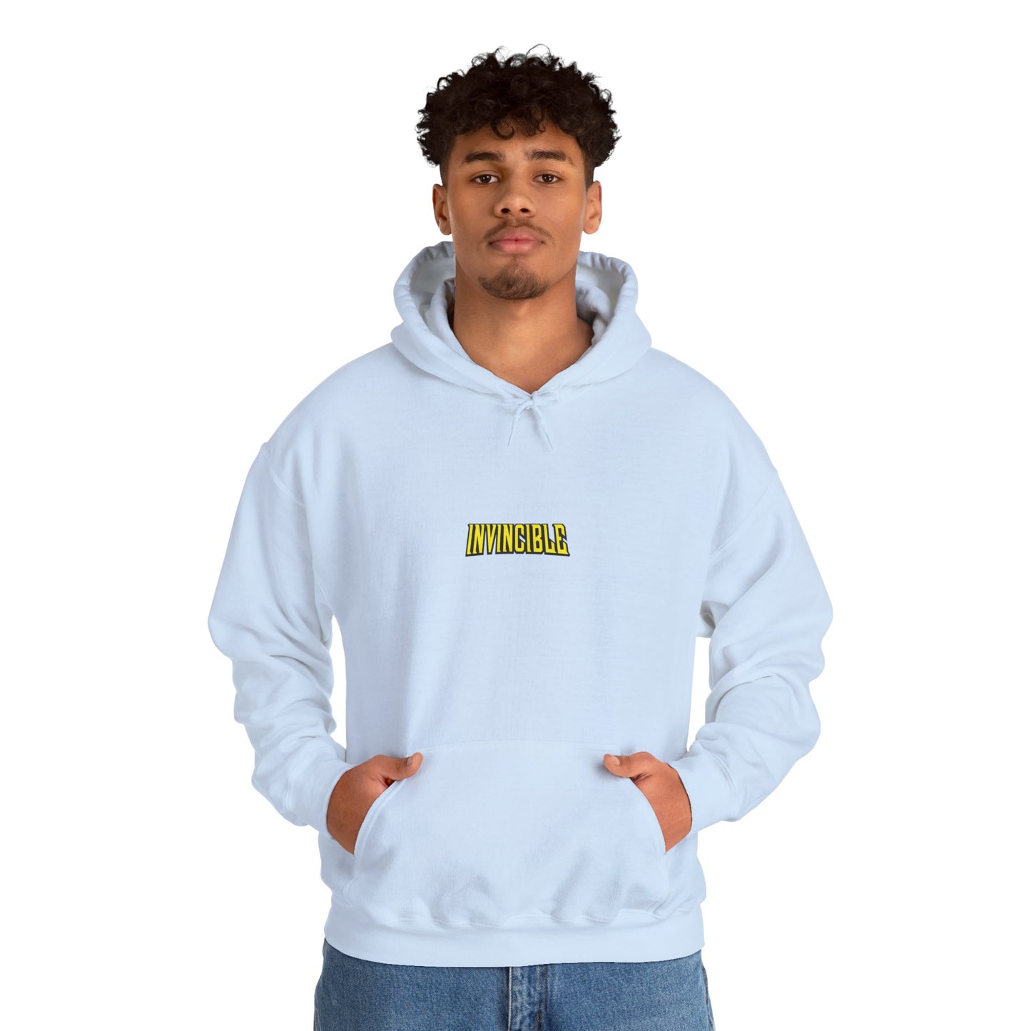 Invincible Comic Hero Hoodie — "INVINCIBLE" Graphic Pullover