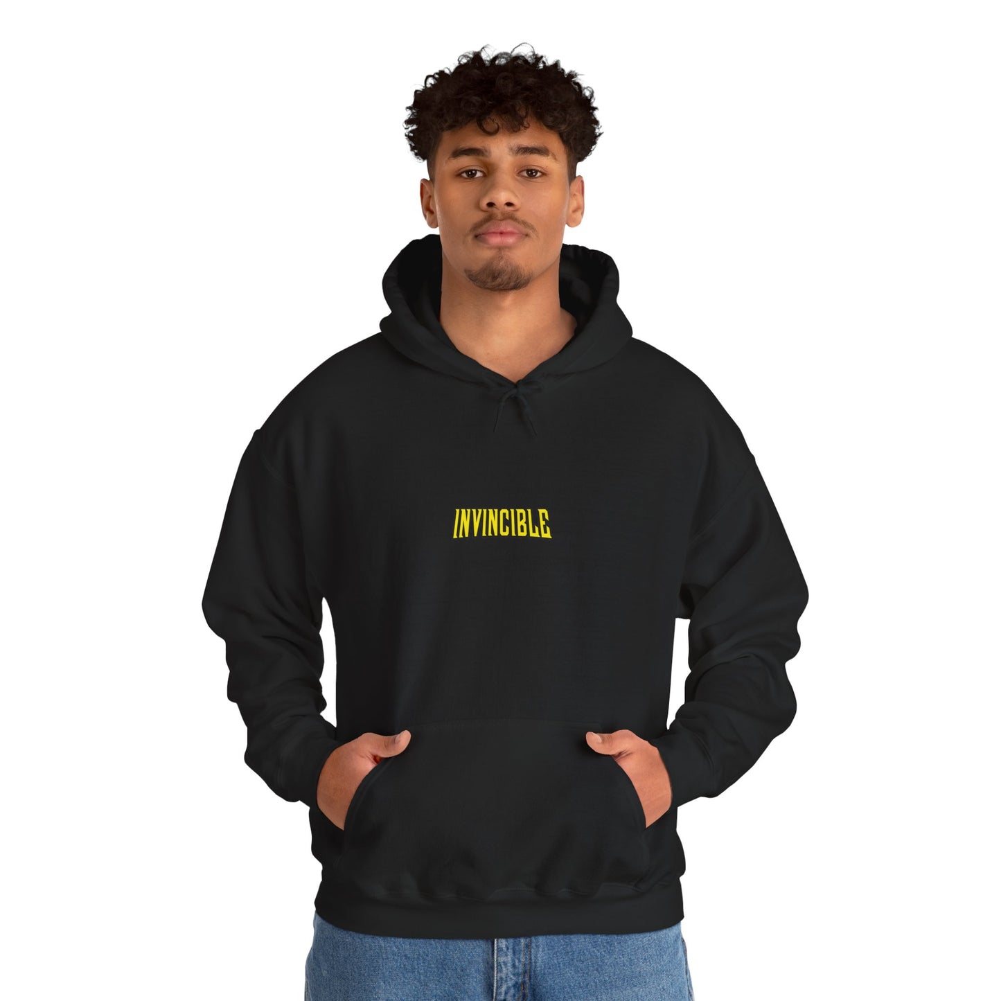 Invincible Comic Hero Hoodie — "INVINCIBLE" Graphic Pullover