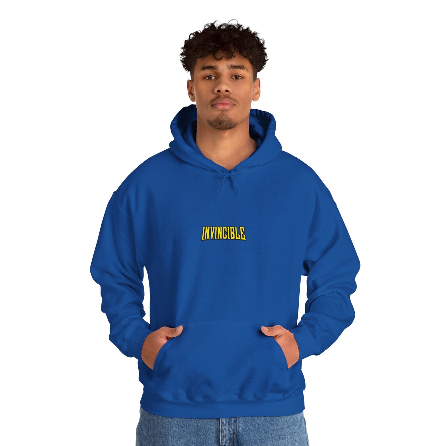 Invincible Comic Hero Hoodie — "INVINCIBLE" Graphic Pullover